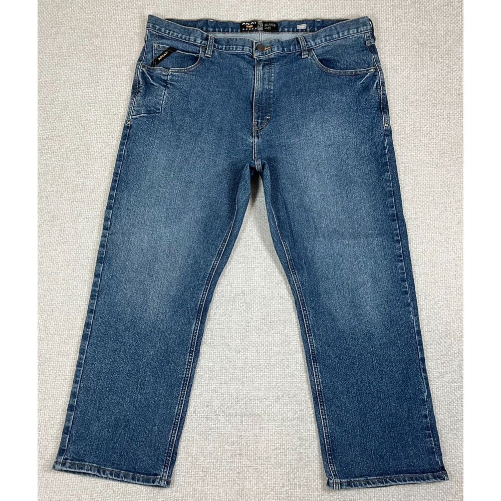 Ariat Rebar M4 Jeans Relaxed Boot Cut Men’s 42x30 (Fit 44x29) Stretch Blue Denim